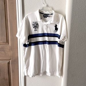 Polo Ralph Lauren Mens Big Pony Shirt Cotton Horse Mens Custom Fit 2XL White